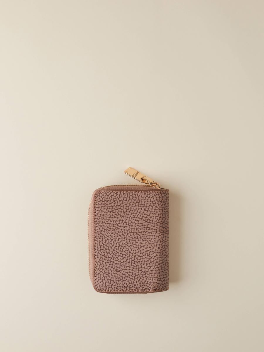BORBONESE PORTAFOGLIO SMALL ZIP AROUND MUSHROOM MUSHROOM  3