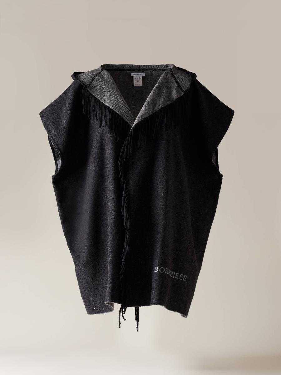 BORBONESE MANTELLA C/CAPPUCCIO BLACK/GREY  BLACK/GREY