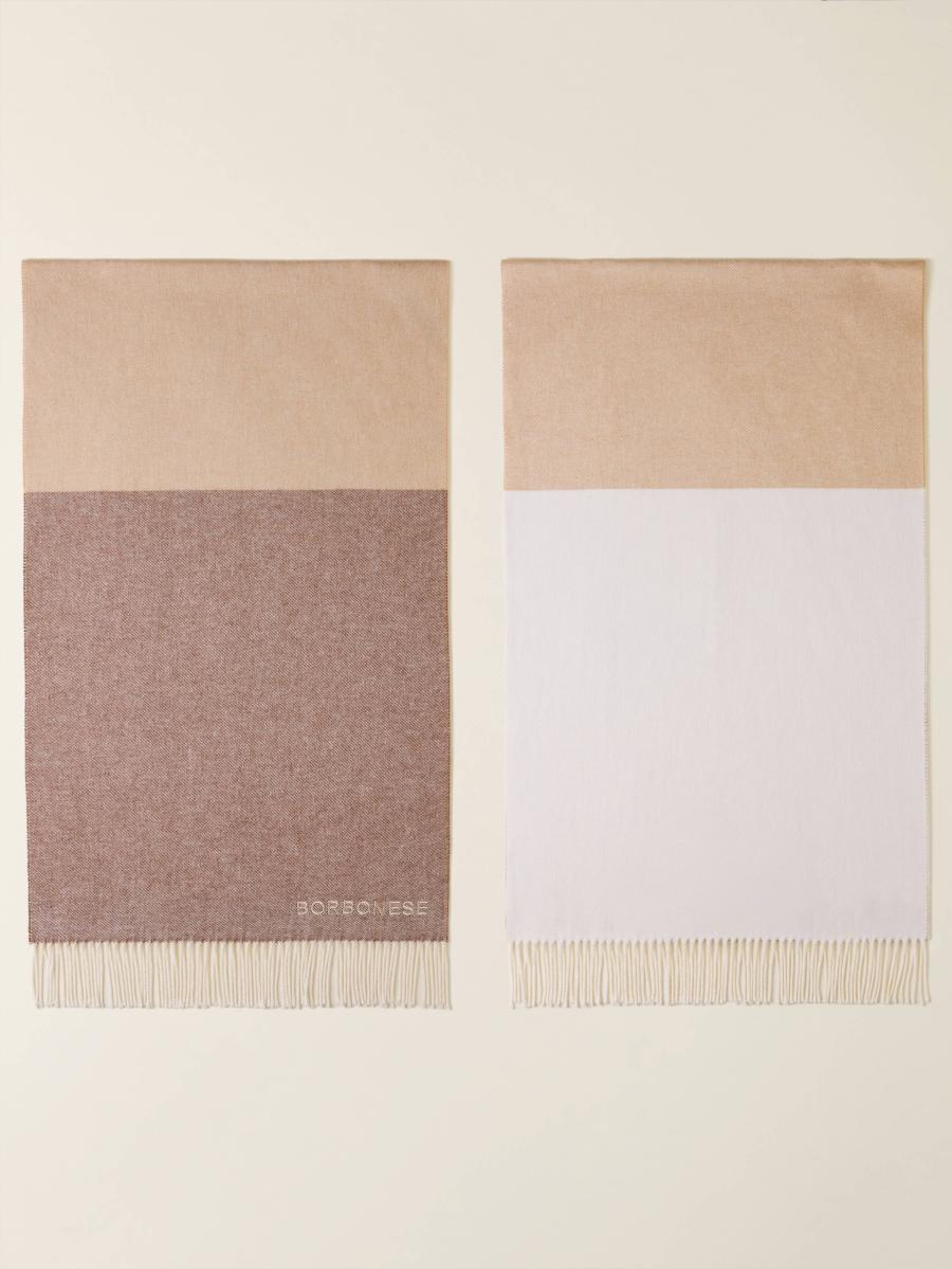 BORBONESE STOLA 55X200 PANNA/BEIGE/MARRONE PANNA/BEIGE/MARRONE BORBONESE STOLA 55X200 PANNA/BEIGE/MARRONE PANNA/BEIGE/MARRONE 2