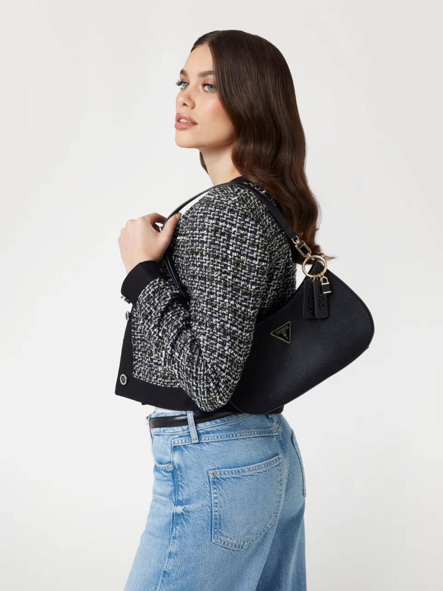 GUESS BORSA NOELLE II TOP ZIP SHOULDER BLACK BLACK GUESS BORSA NOELLE II TOP ZIP SHOULDER BLACK BLACK 5