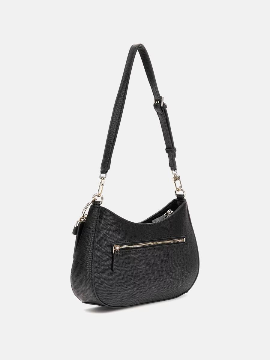 GUESS BORSA NOELLE II TOP ZIP SHOULDER BLACK BLACK GUESS BORSA NOELLE II TOP ZIP SHOULDER BLACK BLACK 2
