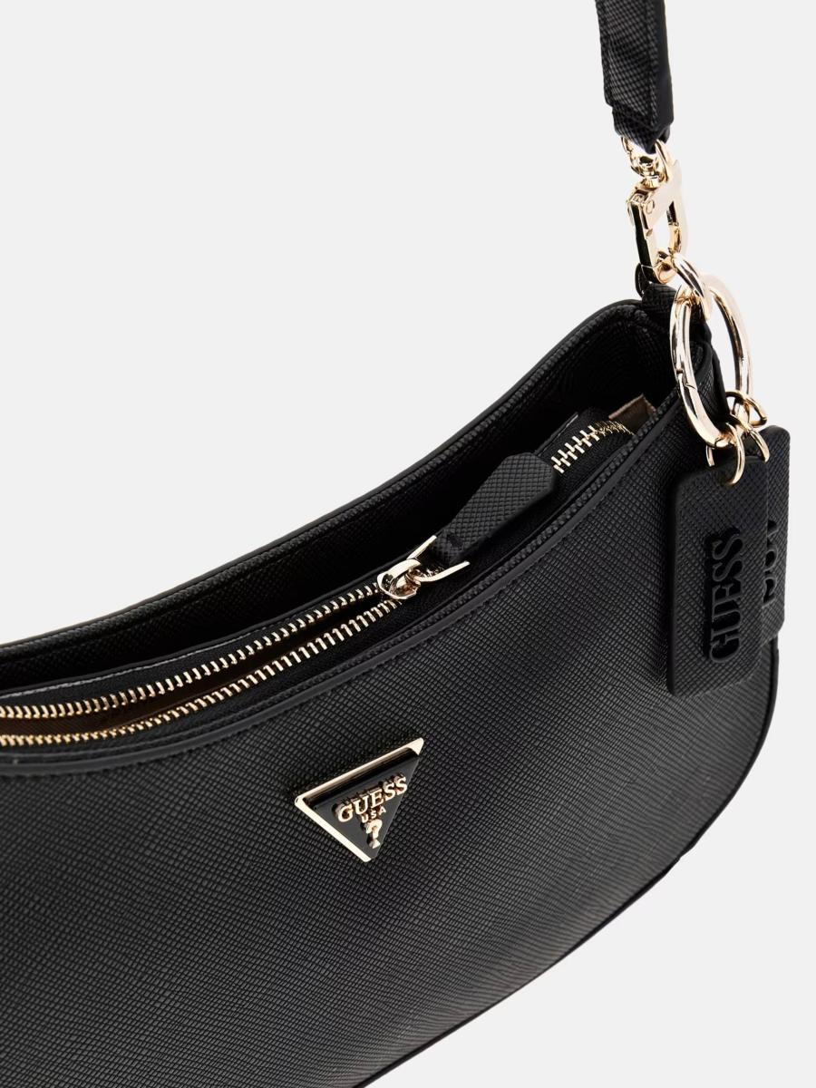 GUESS BORSA NOELLE II TOP ZIP SHOULDER BLACK BLACK GUESS BORSA NOELLE II TOP ZIP SHOULDER BLACK BLACK 3