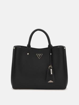 GUESS BORSA MERIDIAN II GIRLFRIEND SATCHEL BLACK  BLACK