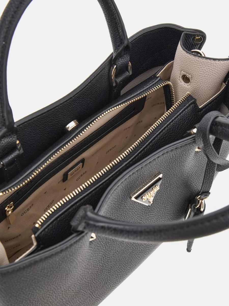 GUESS BORSA MERIDIAN II GIRLFRIEND SATCHEL BLACK BLACK GUESS BORSA MERIDIAN II GIRLFRIEND SATCHEL BLACK BLACK 3