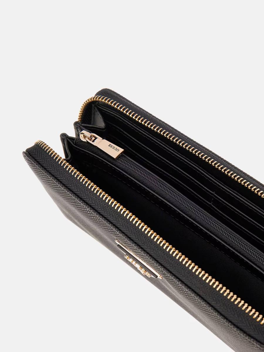 GUESS PORTAFOGLIO LAUREL II SLG LARGE ZIP AROUND BLACK BLACK GUESS PORTAFOGLIO LAUREL II SLG LARGE ZIP AROUND BLACK BLACK 3