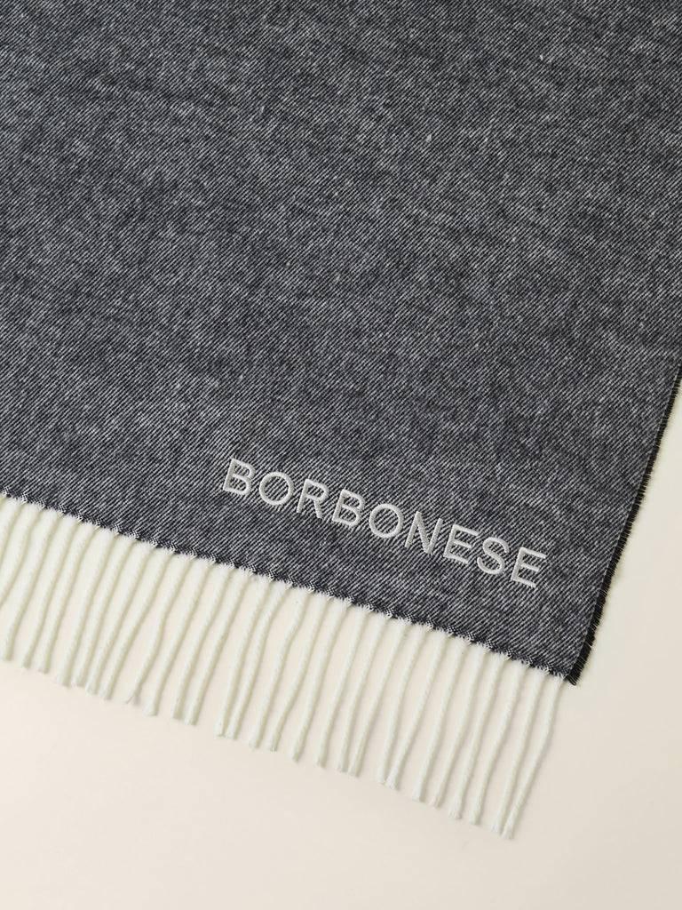 BORBONESE STOLA 55X200 WHITE/GREY/BLACK WHITE/GREY/BLACK BORBONESE STOLA 55X200 WHITE/GREY/BLACK WHITE/GREY/BLACK 3