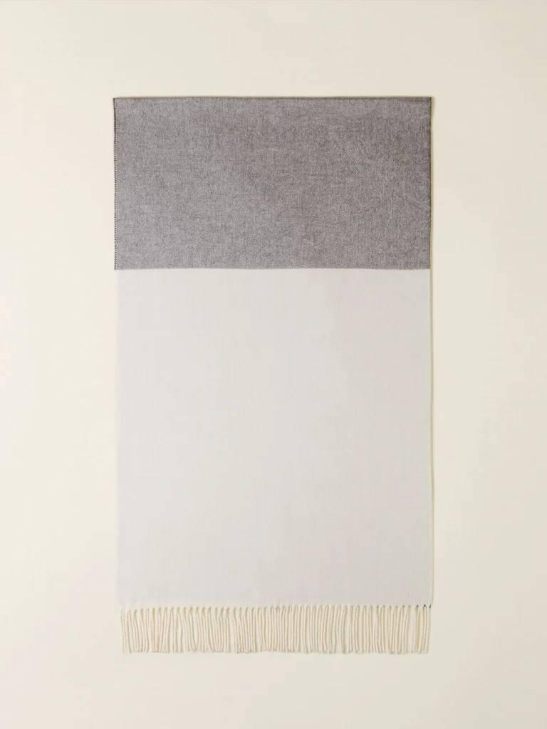 BORBONESE STOLA 55X200 WHITE/GREY/BLACK WHITE/GREY/BLACK BORBONESE STOLA 55X200 WHITE/GREY/BLACK WHITE/GREY/BLACK 2