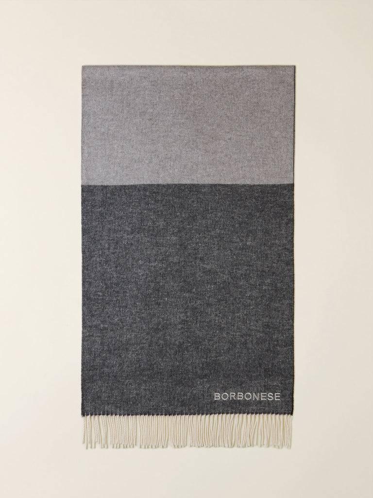 BORBONESE STOLA 55X200 WHITE/GREY/BLACK WHITE/GREY/BLACK BORBONESE STOLA 55X200 WHITE/GREY/BLACK WHITE/GREY/BLACK 1