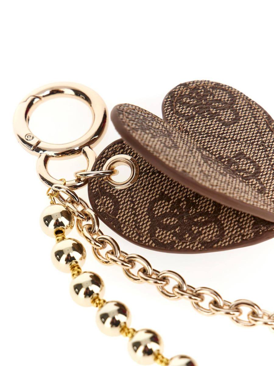 GUESS PORTACHIAVI BRENTON KEYRING LTL LATTE LOGO GUESS PORTACHIAVI BRENTON KEYRING LTL LATTE LOGO 2