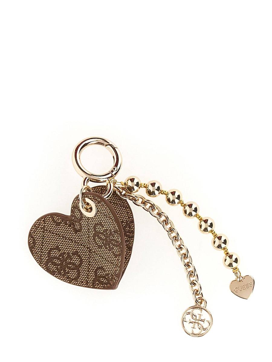 GUESS PORTACHIAVI BRENTON KEYRING LTL LATTE LOGO GUESS PORTACHIAVI BRENTON KEYRING LTL LATTE LOGO 1