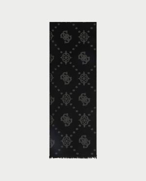 GUESS SCIARPA ZALINA SCARF 70X180 BLACK  BLACK