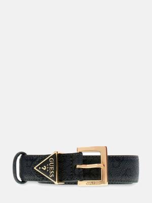 GUESS CINTURA NOELLE ADJ & NOT REV H25 BLACK  COAL LOGO 
