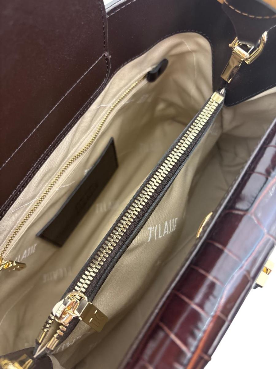 ALVIERO MARTINI 1^ CLASSE BORSA TRE TASCHE CON TRACOLLA MOGANO  MOGANO 4