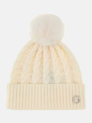 GUESS CAPPELLO KNITTED BEANIE WITHE  WHITE