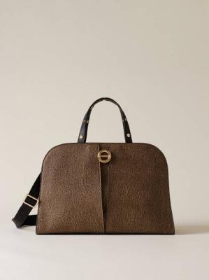 BORBONESE BORSA BAULETTO M. C/T OP NATURALE/ NERO  OP NATURALE NERO