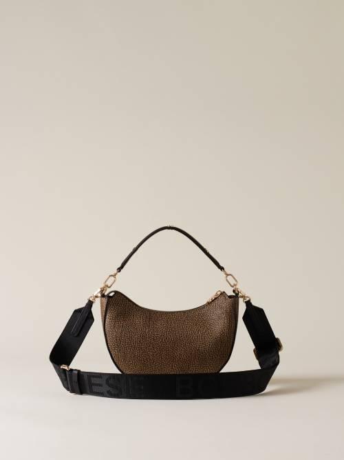 BORBONESE BORSA CROSS OVER S. OP NATURALE/NERO  OP NATURALE NERO 3