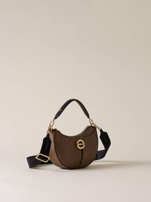 BORBONESE BORSA CROSS OVER S. OP NATURALE/NERO  OP NATURALE NERO 2