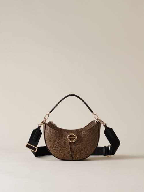 BORBONESE BORSA CROSS OVER S. OP NATURALE/NERO  OP NATURALE NERO 1