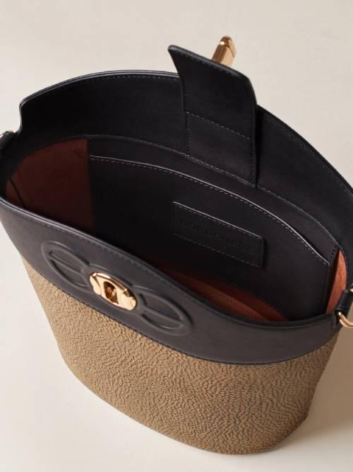 BORBONESE BORSA SECCHIELLO S OP NATURALE/NERO NERO 4