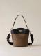 BORBONESE BORSA SECCHIELLO S OP NATURALE/NERO NERO
