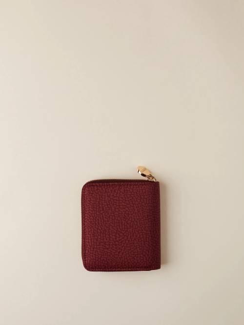 BORBONESE P.FOGLIO SMALL ZIP AROUND MERLOT  MERLOT 2