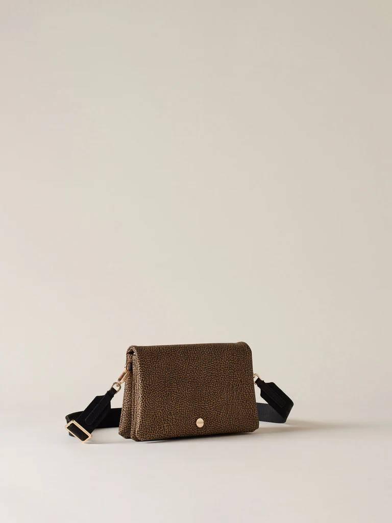 BORBONESE BORSA MINI/PORTA TELEFONO OP NATURALE/NERO  OP NATURALE NERO 2