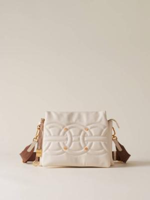 BORBONESE BORSA  CROSS OVER TRIFOLDER  ALABASTRO/MUSHROOM MUSHROOM 