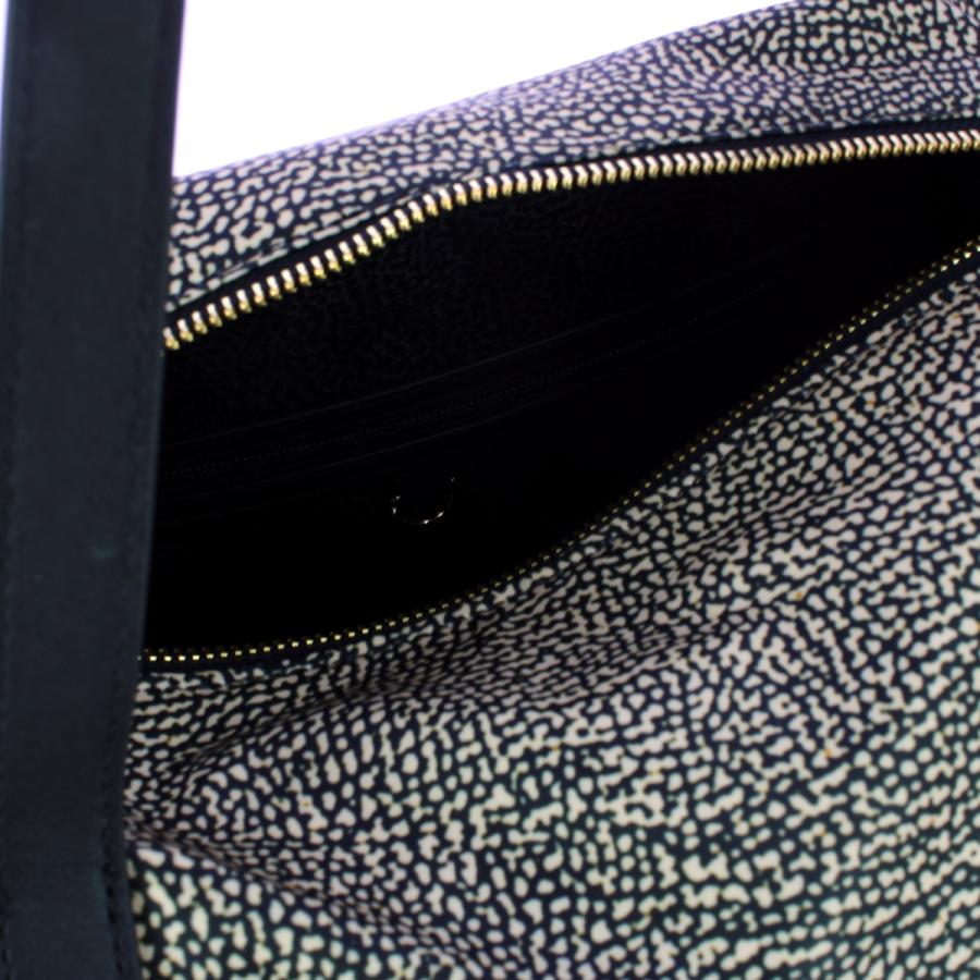 BORBONESE BORSA SHOPPIMG M. OP NATURALE NERO  OP NATURALE NERO 4
