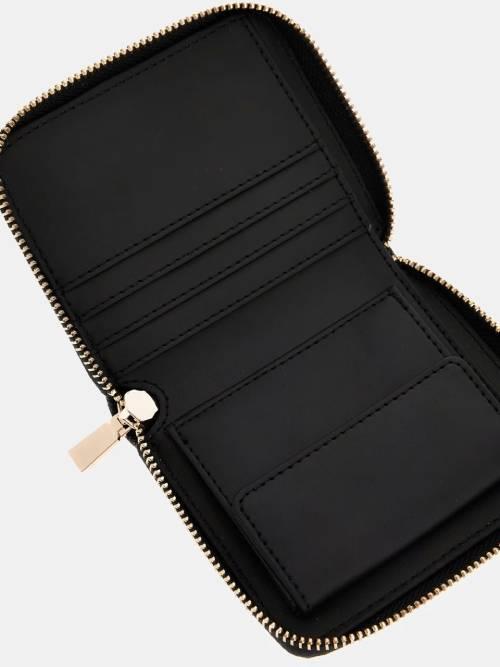 GUESS PORTAFOGLIO LAUREAL II SLG SMALL ZIP AROUND BLACK BLACK GUESS PORTAFOGLIO LAUREAL II SLG SMALL ZIP AROUND BLACK BLACK 3