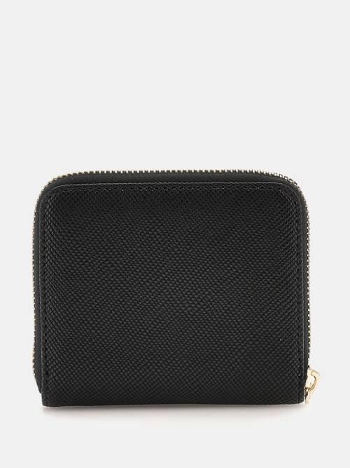 GUESS PORTAFOGLIO LAUREAL II SLG SMALL ZIP AROUND BLACK BLACK GUESS PORTAFOGLIO LAUREAL II SLG SMALL ZIP AROUND BLACK BLACK 2