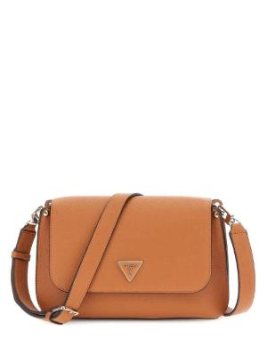 GUESS BORSA MERIDIAN II FLAP CROSSBODY COGNAC COGNAC