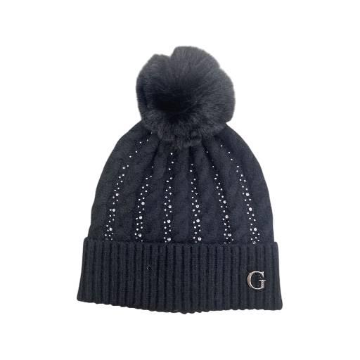 GUESS CAPPELLO KNITTED BEANIE BLACK BLACK GUESS CAPPELLO KNITTED BEANIE BLACK BLACK