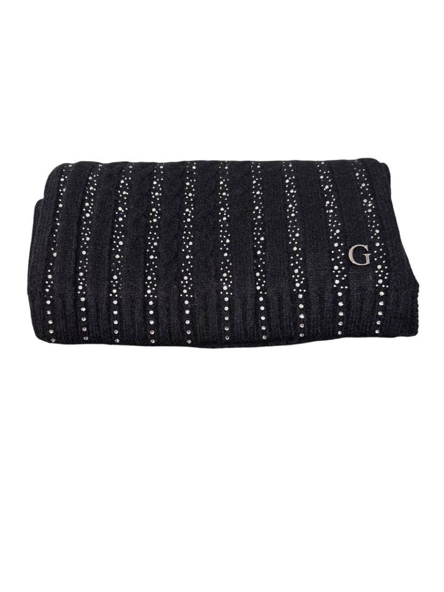 GUESS SCIARPA KNITTED SCARF 30X165 BLACK BLACK 2
