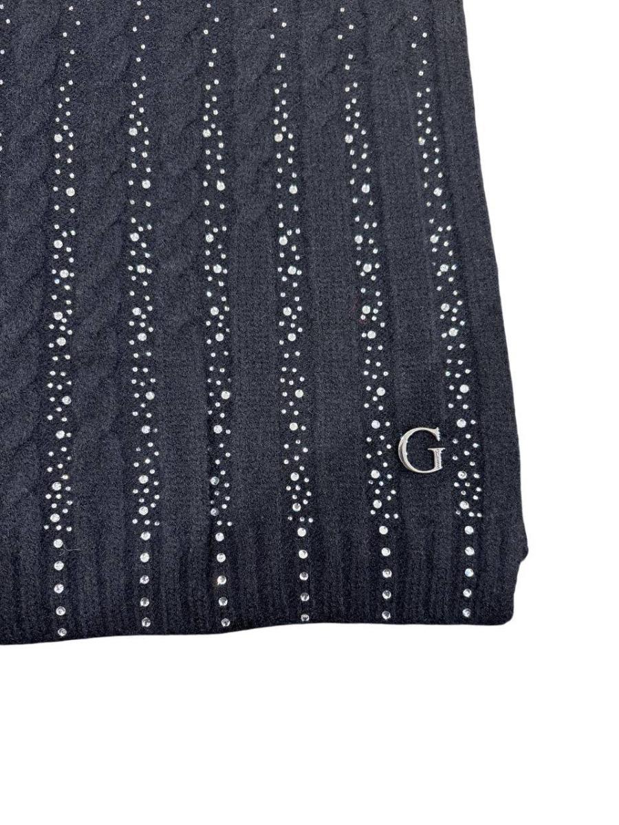 GUESS SCIARPA KNITTED SCARF 30X165 BLACK BLACK 3