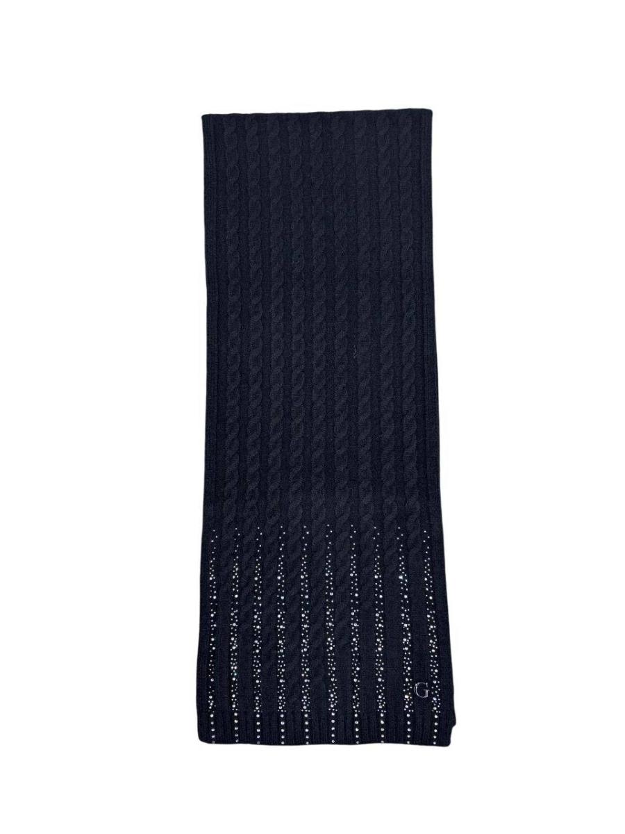 GUESS SCIARPA KNITTED SCARF 30X165 BLACK BLACK 1