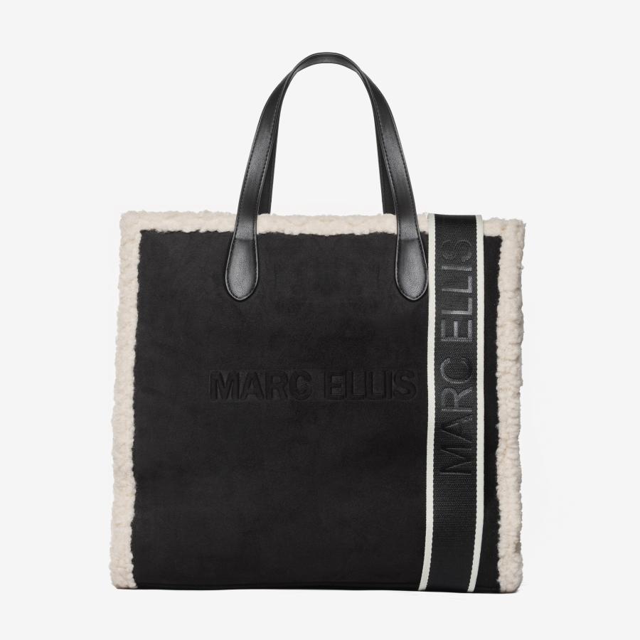 MARC ELLIS BORSA BUBY SUEDE L BLACK  BLACK  1