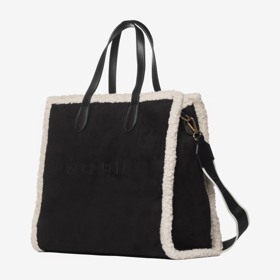MARC ELLIS BORSA BUBY SUEDE L BLACK  BLACK  2