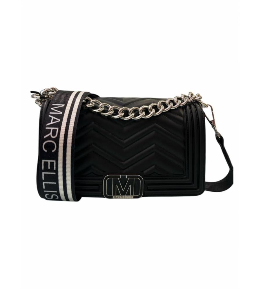 MARC ELLIS BORSA FLAT WAVE XS BLACK  BLACK/LIGHT GOLD