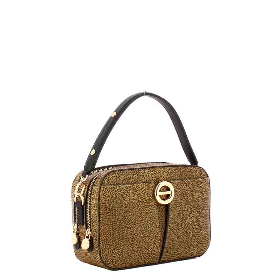 BORBONESE BORSA CAMERA CASE OP NATURALE/NERO  OP NATURALE NERO 2