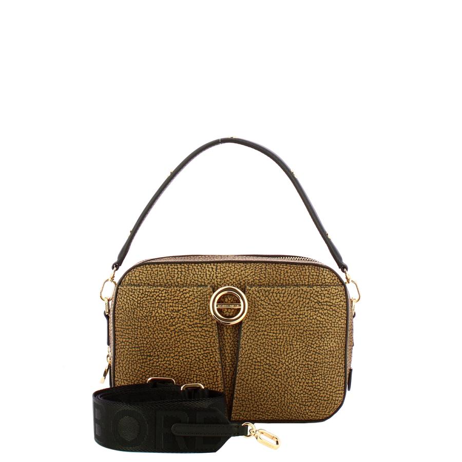 BORBONESE BORSA CAMERA CASE OP NATURALE/NERO  OP NATURALE NERO 4