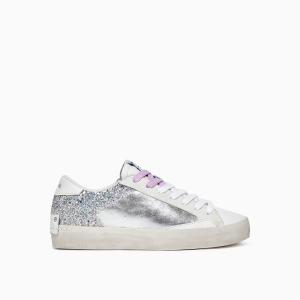 CRIME LONDON SNEAKERS DISTRESSED SILVER GLOSS WHITE/SILVER