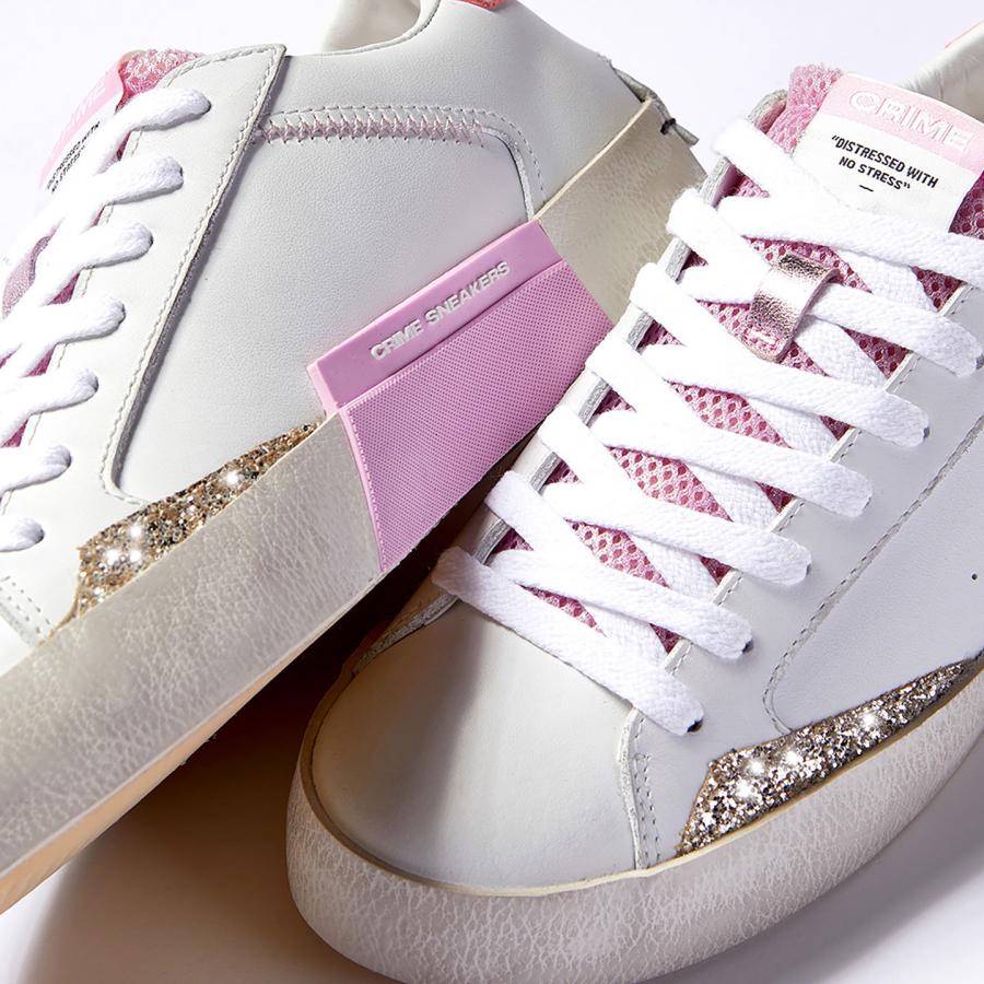 CRIME LONDON SNEAKERS DISTRESSED CHAMPAGNE ROSE' BIANCO/ROSA 5