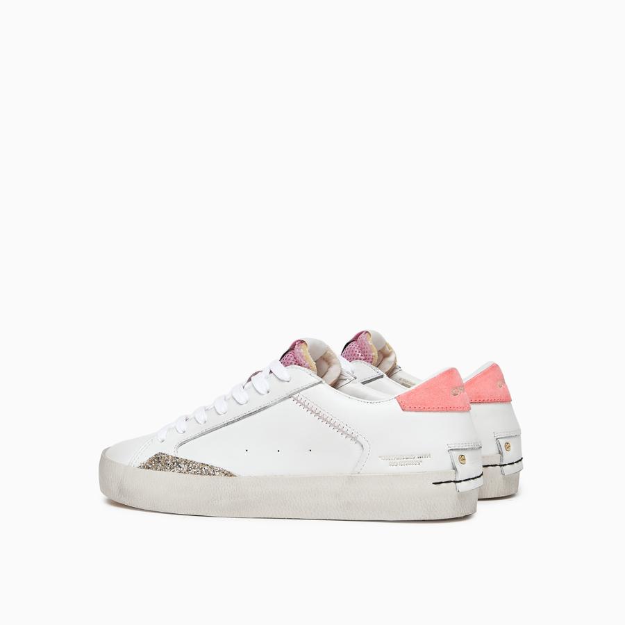 CRIME LONDON SNEAKERS DISTRESSED CHAMPAGNE ROSE' BIANCO/ROSA 7