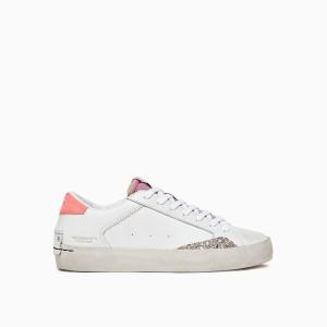 CRIME LONDON SNEAKERS DISTRESSED CHAMPAGNE ROSE' BIANCO/ROSA