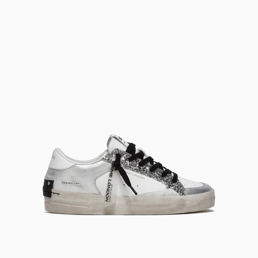 CRIME LONDON SNEAKERS SK8 DELUXE SILVER GLAM SILVER 1