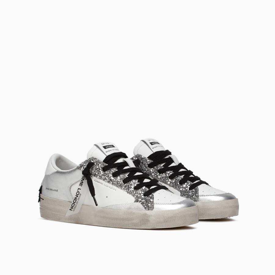 CRIME LONDON SNEAKERS SK8 DELUXE SILVER GLAM SILVER 2