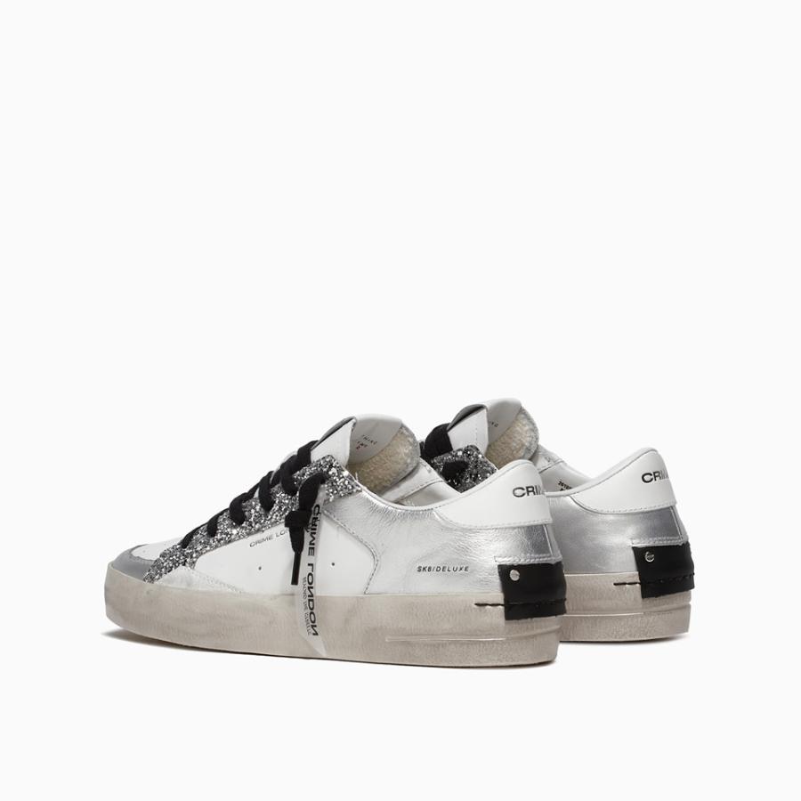 CRIME LONDON SNEAKERS SK8 DELUXE SILVER GLAM SILVER 3