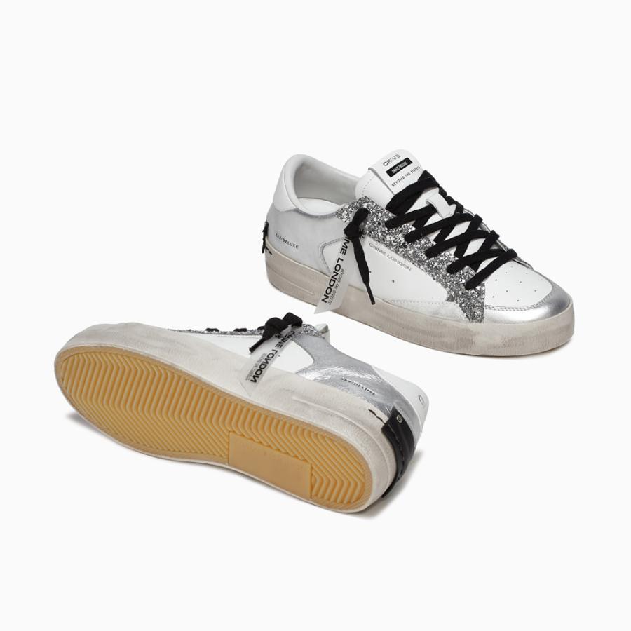 CRIME LONDON SNEAKERS SK8 DELUXE SILVER GLAM SILVER 4