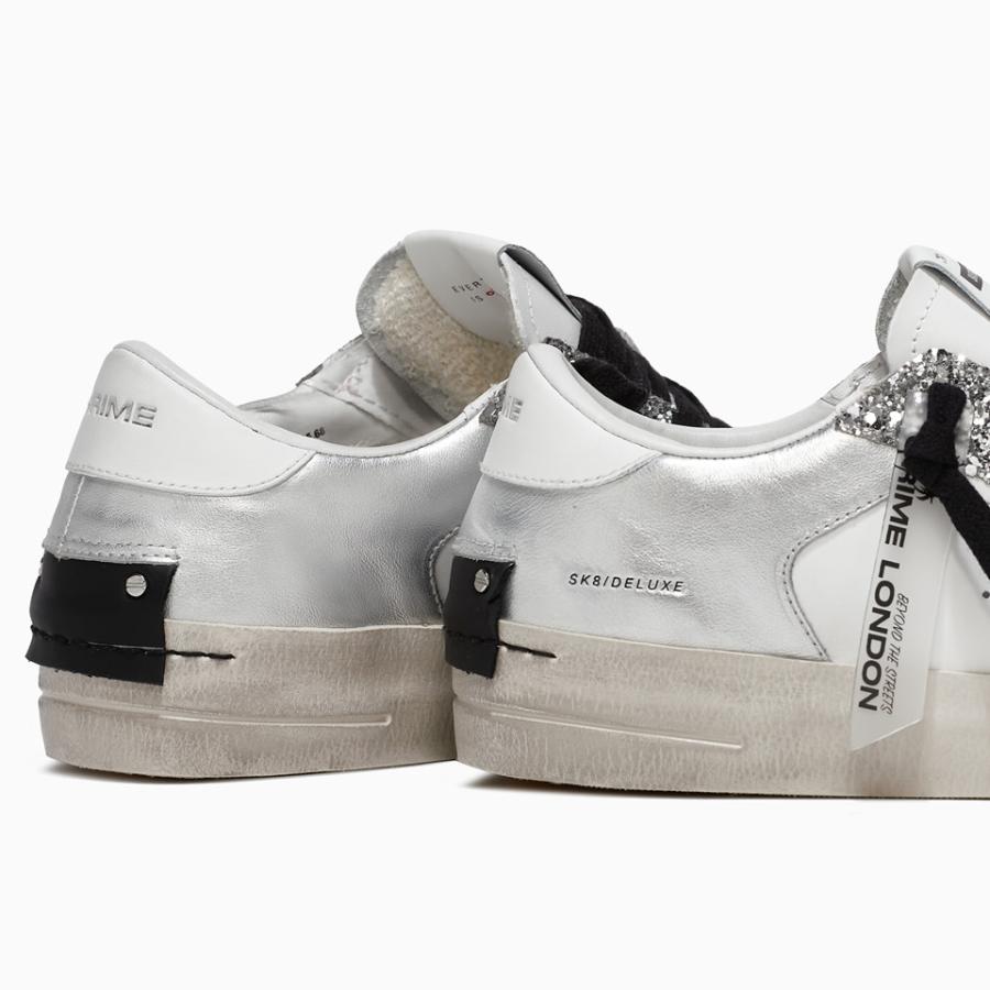 CRIME LONDON SNEAKERS SK8 DELUXE SILVER GLAM SILVER 5