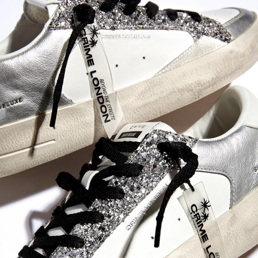 CRIME LONDON SNEAKERS SK8 DELUXE SILVER GLAM SILVER 7